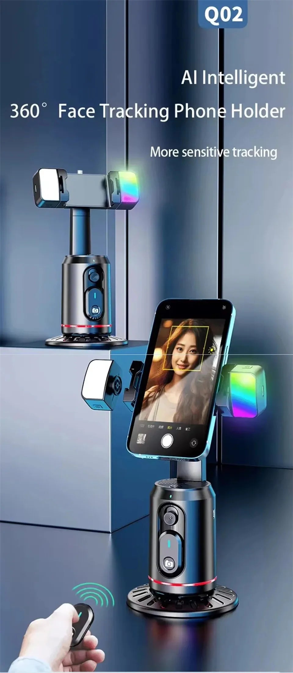 COOL DIER 2025 360° Rotation Gimbal Stabilizer – Selfie Stick & Face Tracking Tripod | Cartly Kitchen