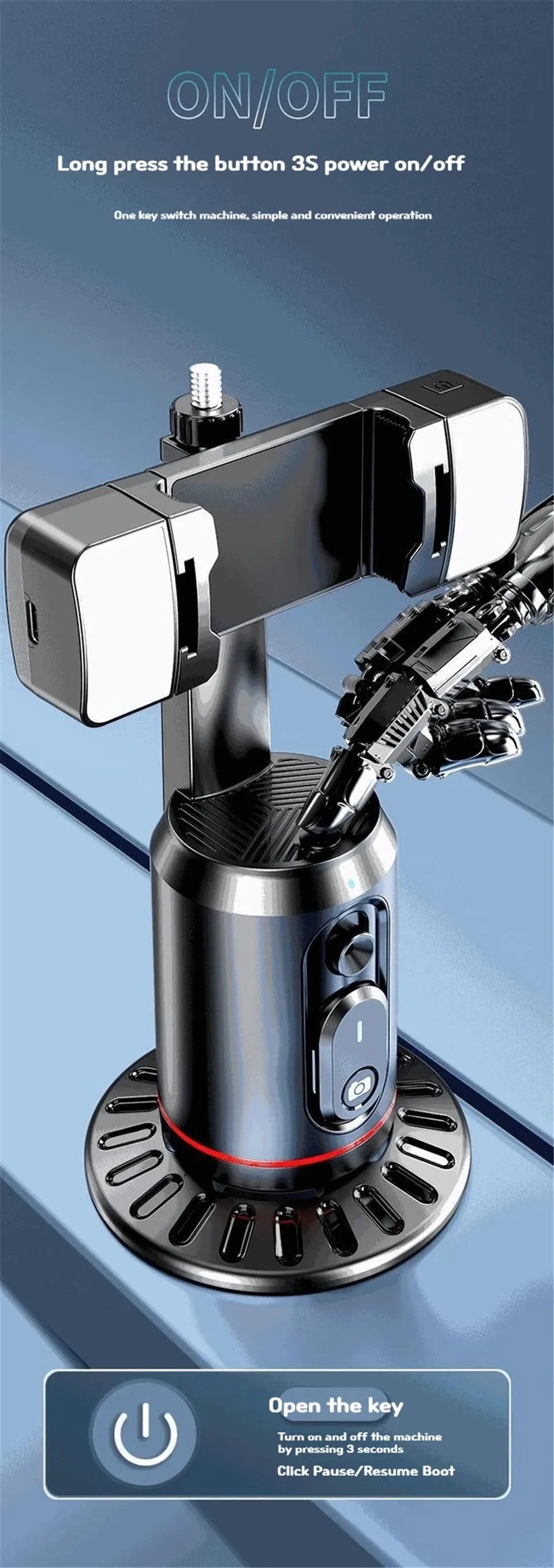 COOL DIER 2025 360° Rotation Gimbal Stabilizer – Selfie Stick & Face Tracking Tripod | Cartly Kitchen