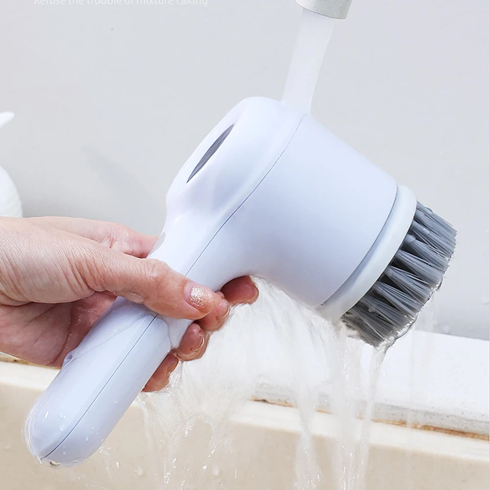Electric Spin Scrubber with 5 Brush Heads – Versatile Dish & Bathroom Cleaning Tool | Cartly Kitchen