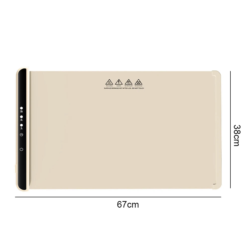 Electric Warming Tray Food Warmer Plate – Foldable Portable Smart Fast Heating Mat with 3 Temperature Settings | Cartly Kitchen