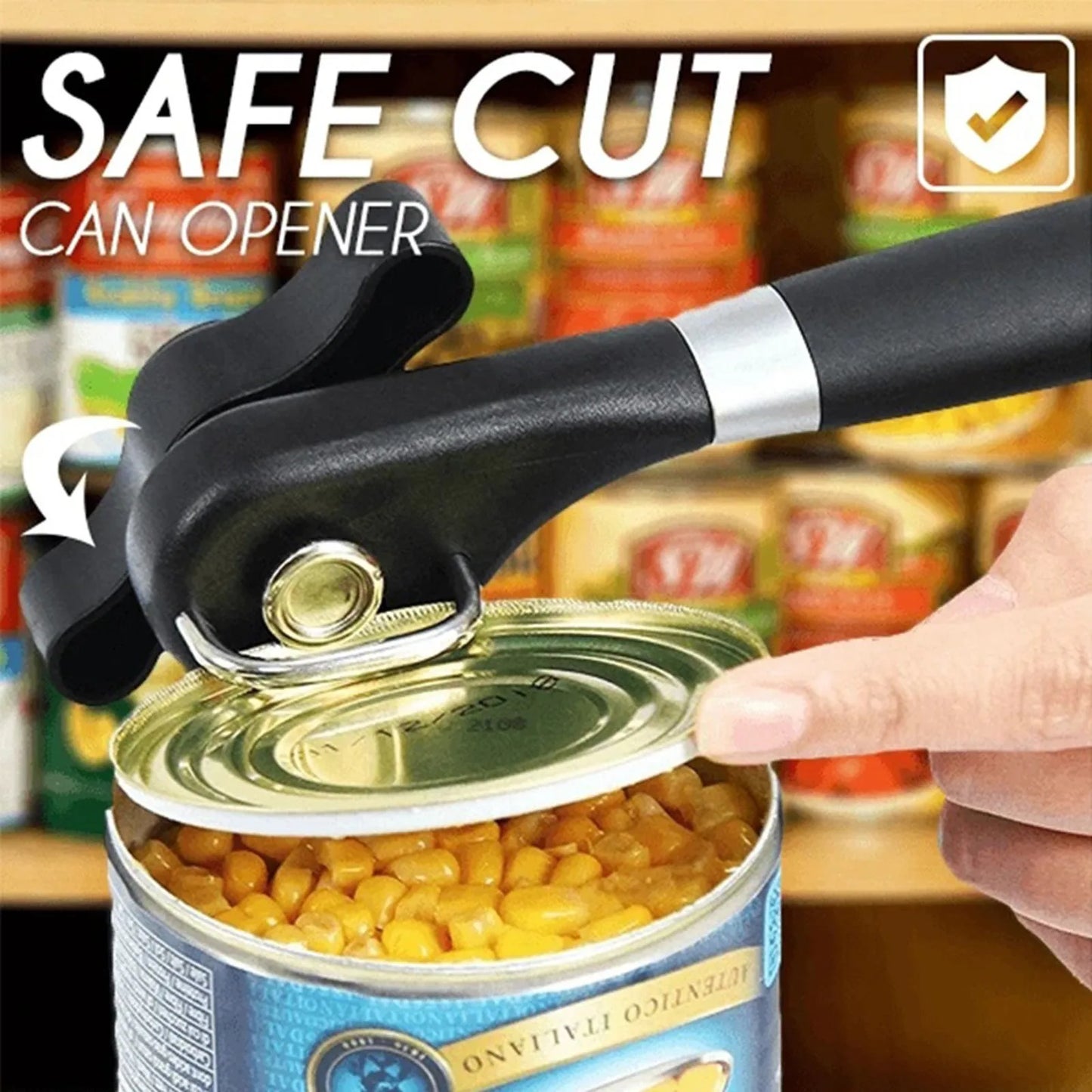 Multifunctional Handheld Stainless Steel Can Opener – Safe Side Cut & Smooth Edge | Cartly Kitchen