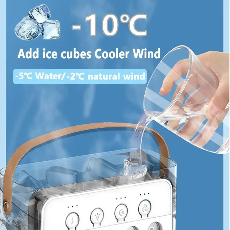 3-in-1 Portable Air Cooler Fan with LED Night Light & Humidifier | Cartly Kitchen