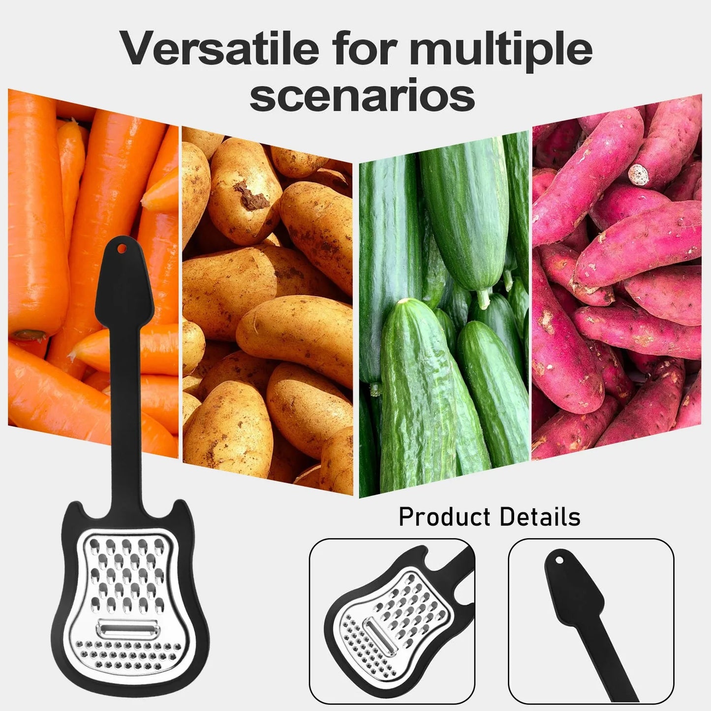 Creative Guitar-Shaped Stainless Steel Fruit & Vegetable Grater – Multifunctional Kitchen Tool | Cartly Kitchen