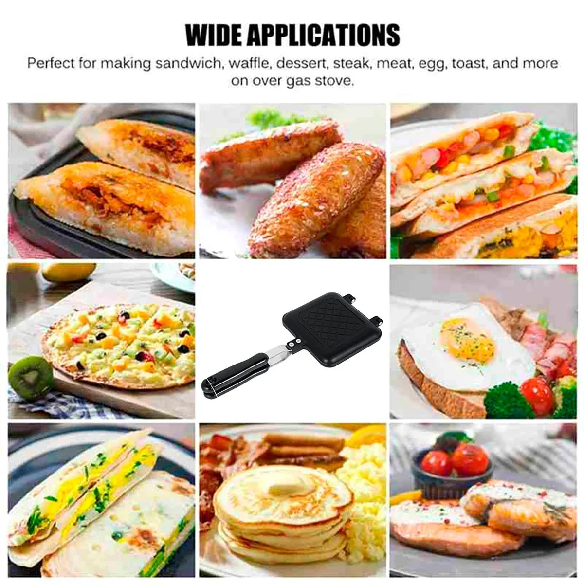 Double-Sided Non-Stick Sandwich Maker – Bread Toast, Waffle & Pancake Grill | Cartly Kitchen