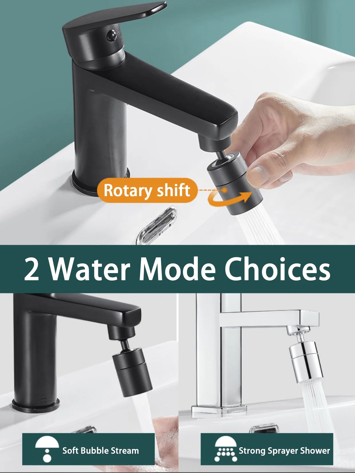 360° Universal Kitchen Faucet Aerator – Anti-Splash Rotatable Tap Nozzle | Cartly Kitchen
