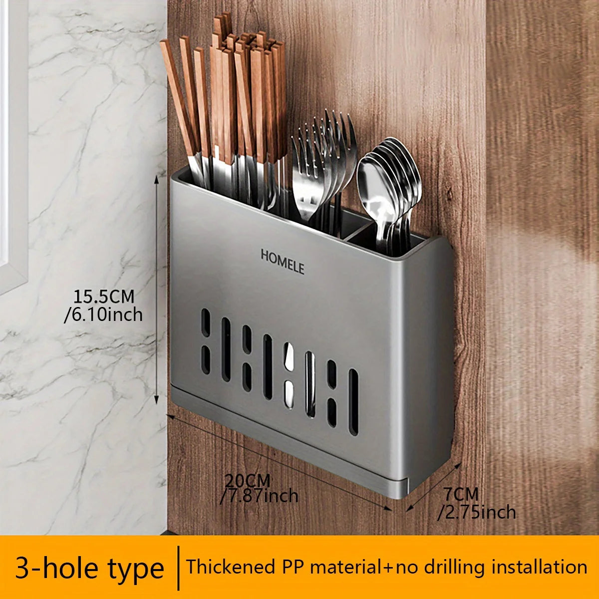 Flatware Organizer with Drain Base – Multifunctional Utensil & Chopsticks Holder | Cartly Kitchen