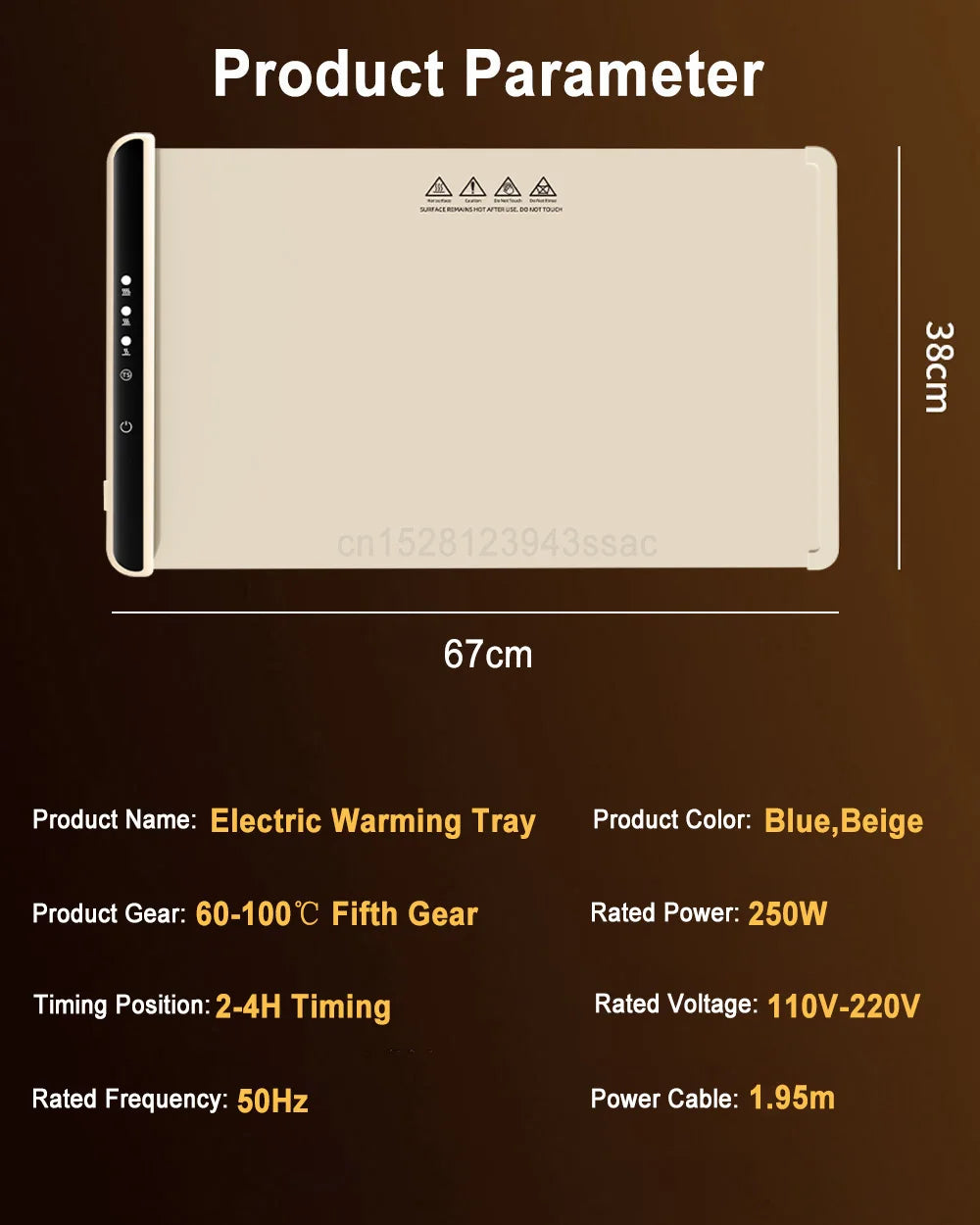 Electric Warming Tray Food Warmer Plate – Foldable Portable Smart Fast Heating Mat with 3 Temperature Settings | Cartly Kitchen