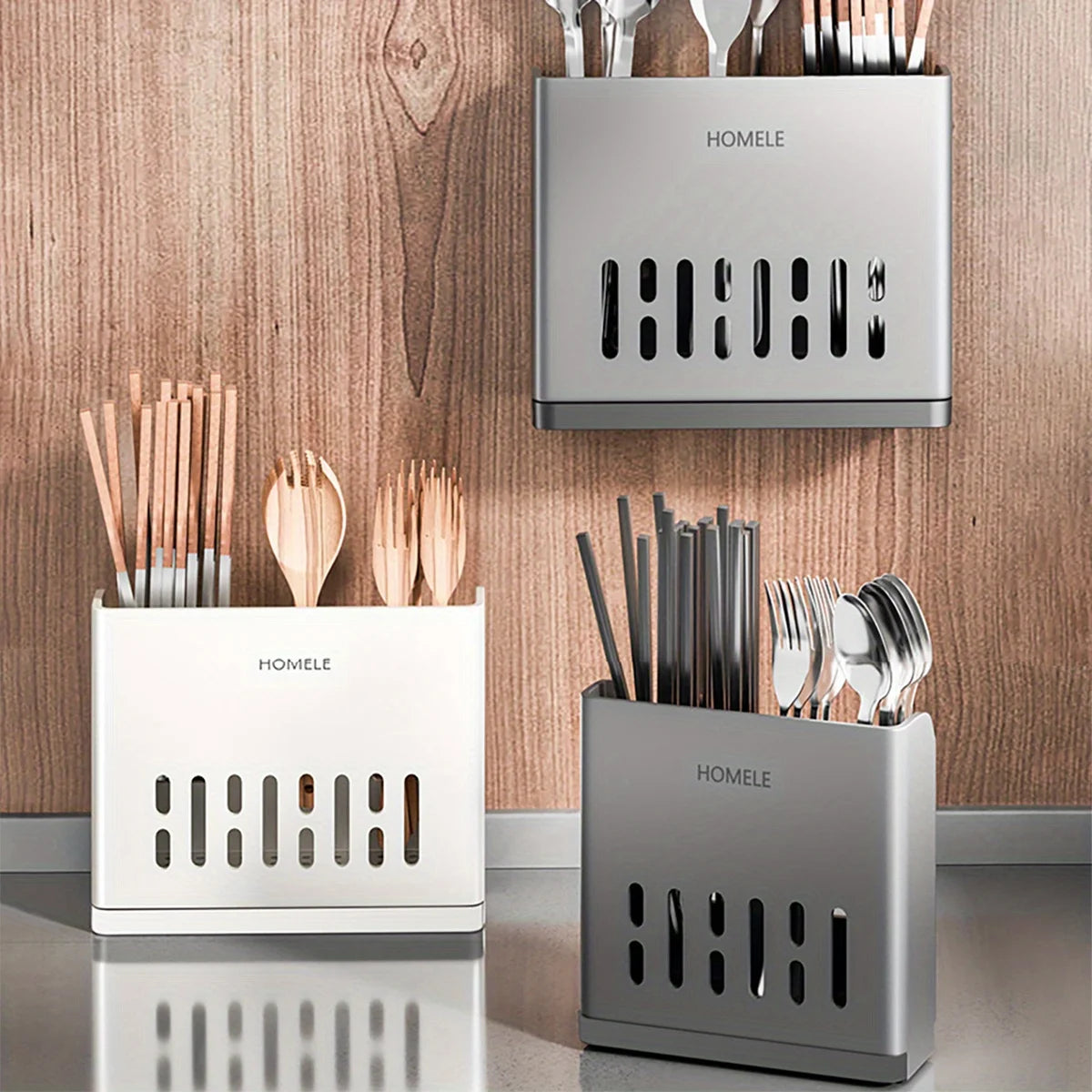 Flatware Organizer with Drain Base – Multifunctional Utensil & Chopsticks Holder | Cartly Kitchen