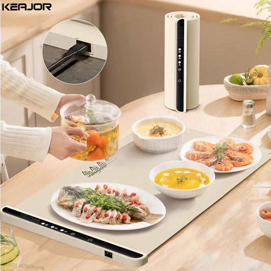 Electric Warming Tray Food Warmer Plate – Foldable Portable Smart Fast Heating Mat with 3 Temperature Settings | Cartly Kitchen