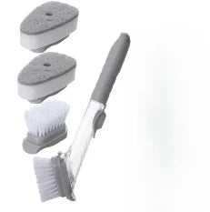 2-in-1 Refillable Kitchen Brush with Soap Dispenser – Long Handle Non-Scratch Scrubber | Cartly Kitchen