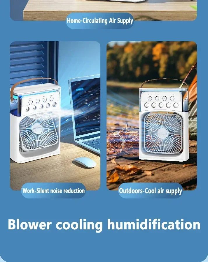 3-in-1 Portable Air Cooler Fan with LED Night Light & Humidifier | Cartly Kitchen