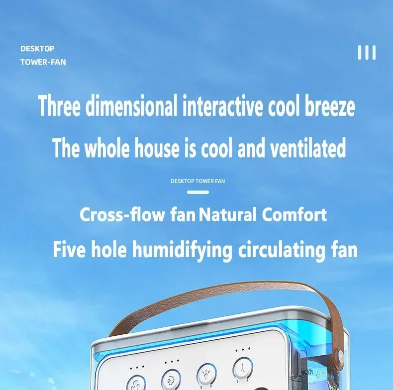 3-in-1 Portable Air Cooler Fan with LED Night Light & Humidifier | Cartly Kitchen