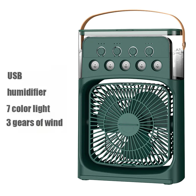 3-in-1 Portable Air Cooler Fan with LED Night Light & Humidifier | Cartly Kitchen