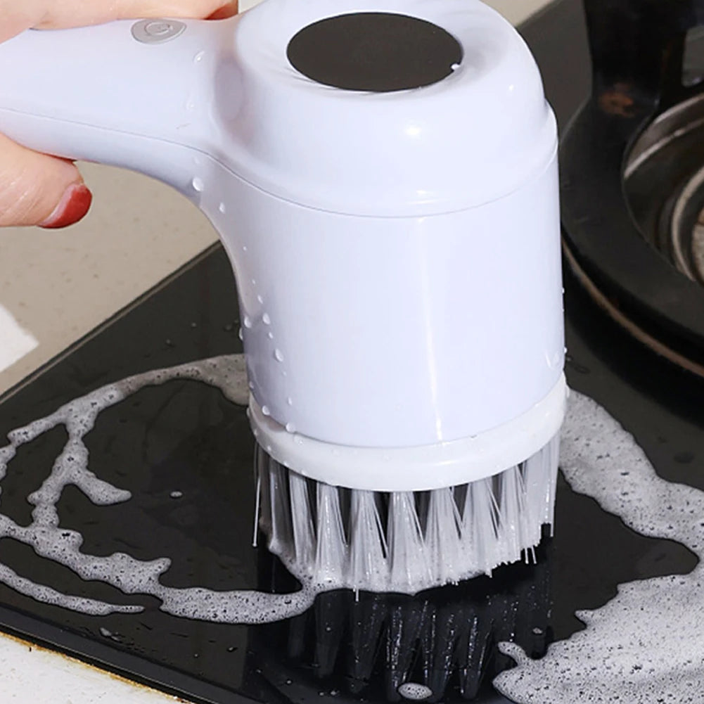 Electric Spin Scrubber with 5 Brush Heads – Versatile Dish & Bathroom Cleaning Tool | Cartly Kitchen