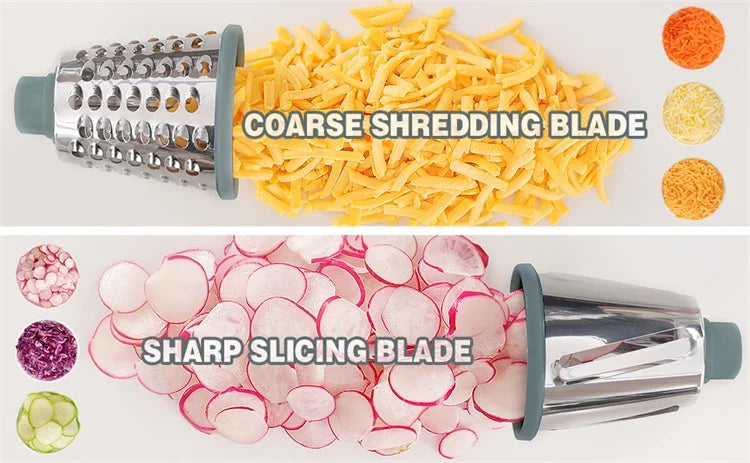 3-in-1 Rotary Cheese & Vegetable Grater with Nut Grinder – Manual Kitchen Slicer | Cartly Kitchen