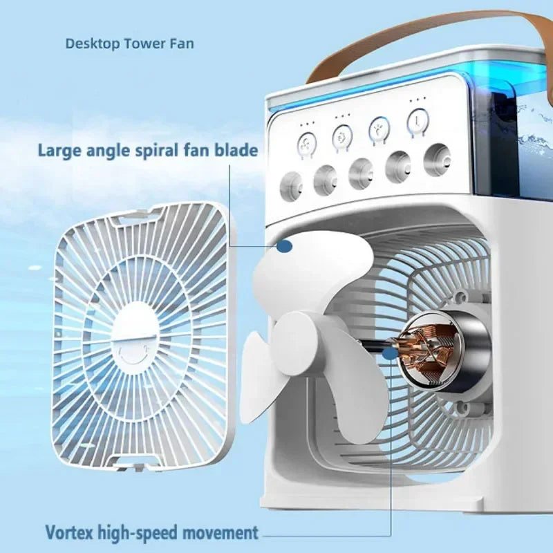 3-in-1 Portable Air Cooler Fan with LED Night Light & Humidifier | Cartly Kitchen