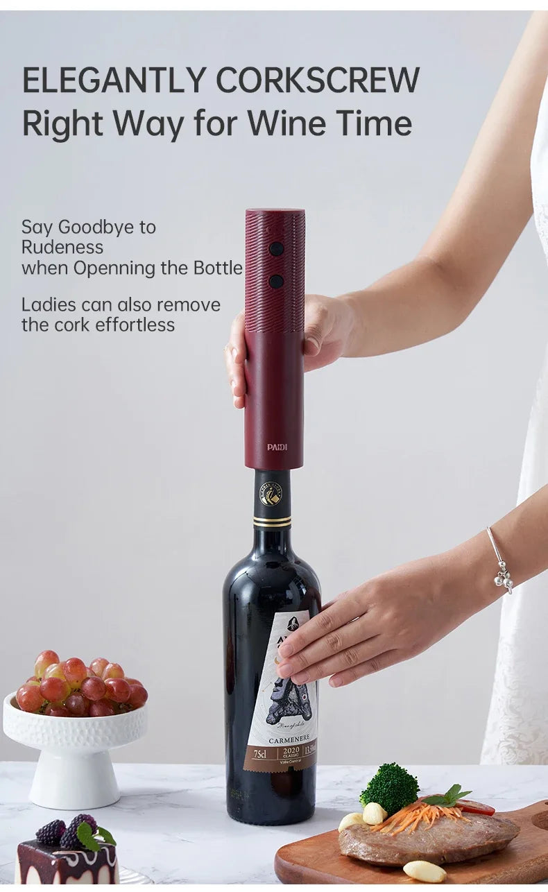USB Rechargeable Electric Wine Opener – Automatic Corkscrew Bottle Opener | Cartly Kitchen