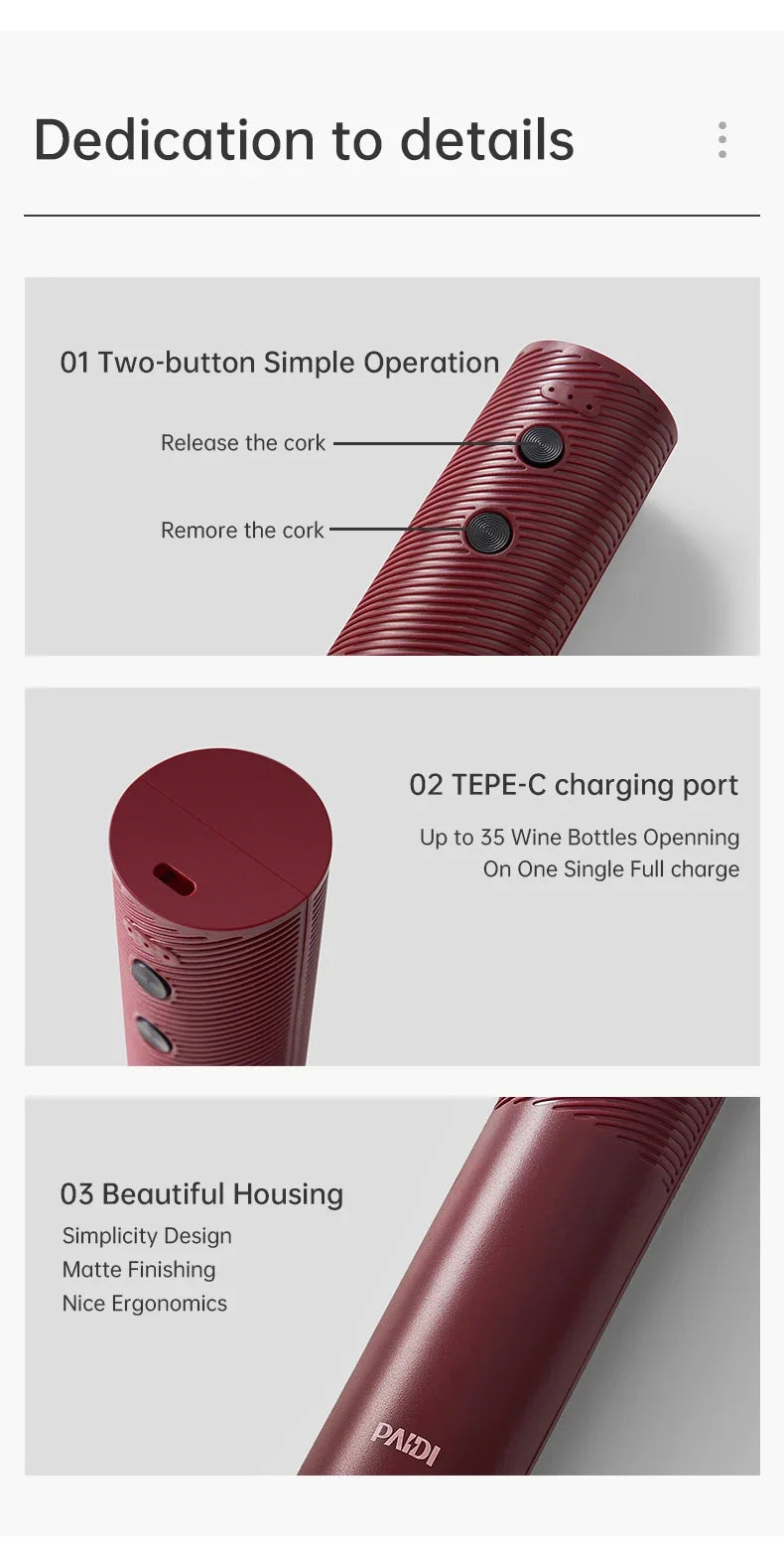 USB Rechargeable Electric Wine Opener – Automatic Corkscrew Bottle Opener | Cartly Kitchen