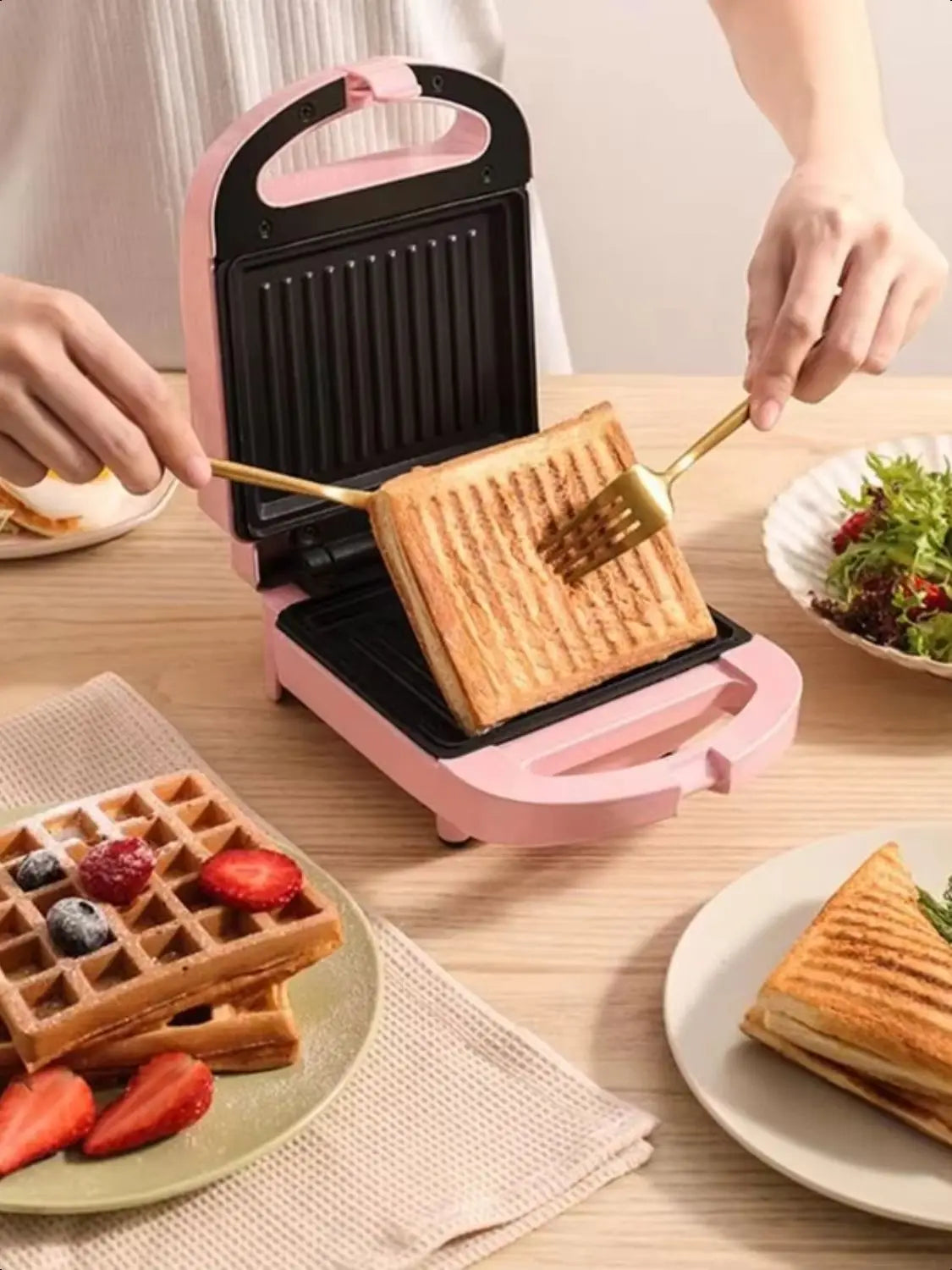 Portable Dual Waffle & Sandwich Maker – Non-Multifunctional Toast & Bread Toaster 220V | Cartly Kitchen