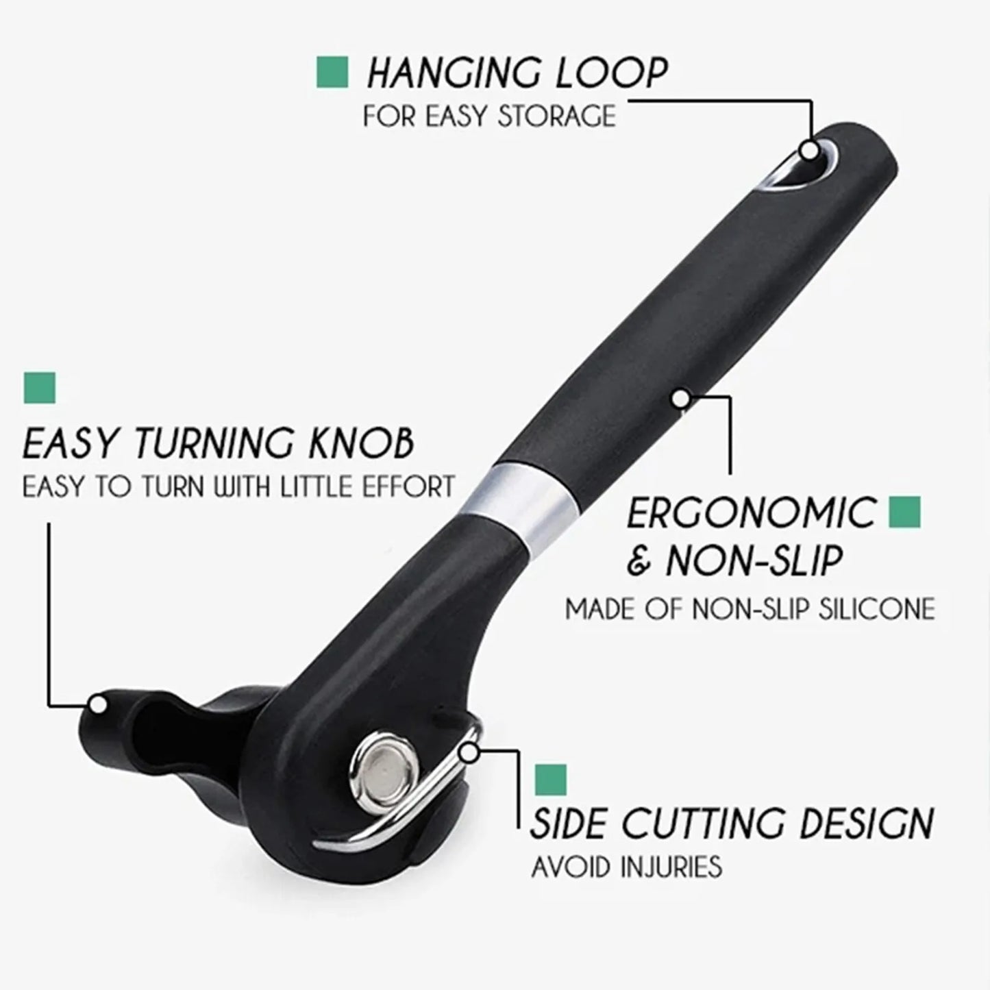 Multifunctional Handheld Stainless Steel Can Opener – Safe Side Cut & Smooth Edge | Cartly Kitchen
