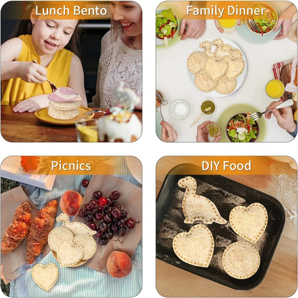 1PCS Geometric Sandwich Cutter & Sealer Set – Food-Grade PP Sandwich Mold for Kids | Cartly Kitchen