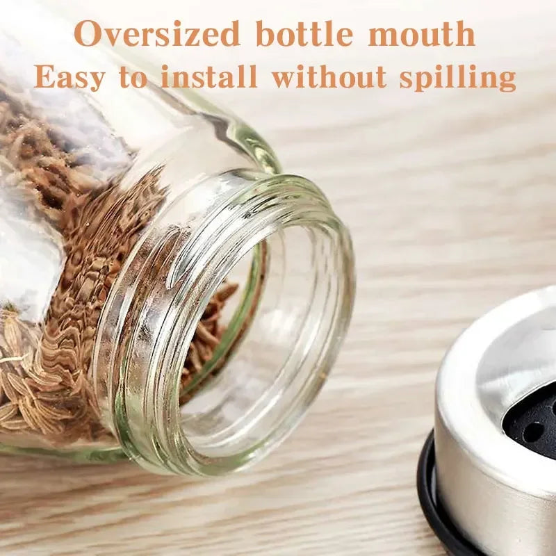 7-Piece Rotating Spice Jar Set – Glass Seasoning Organizer with Rack | Cartly Kitchen