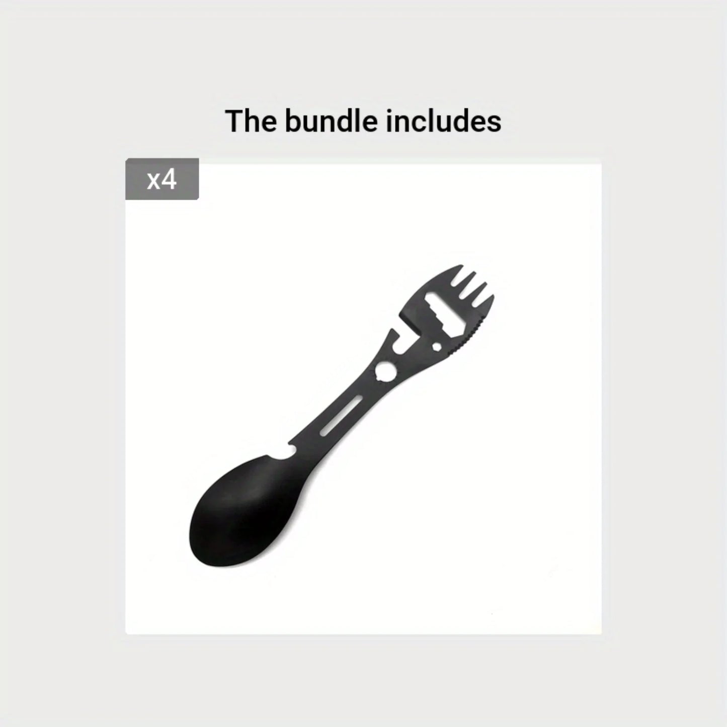 10-in-1 Stainless Steel Multi-Tool Spork Set – Portable Utensil with Spoon, Can Opener & More | Cartly Kitchen