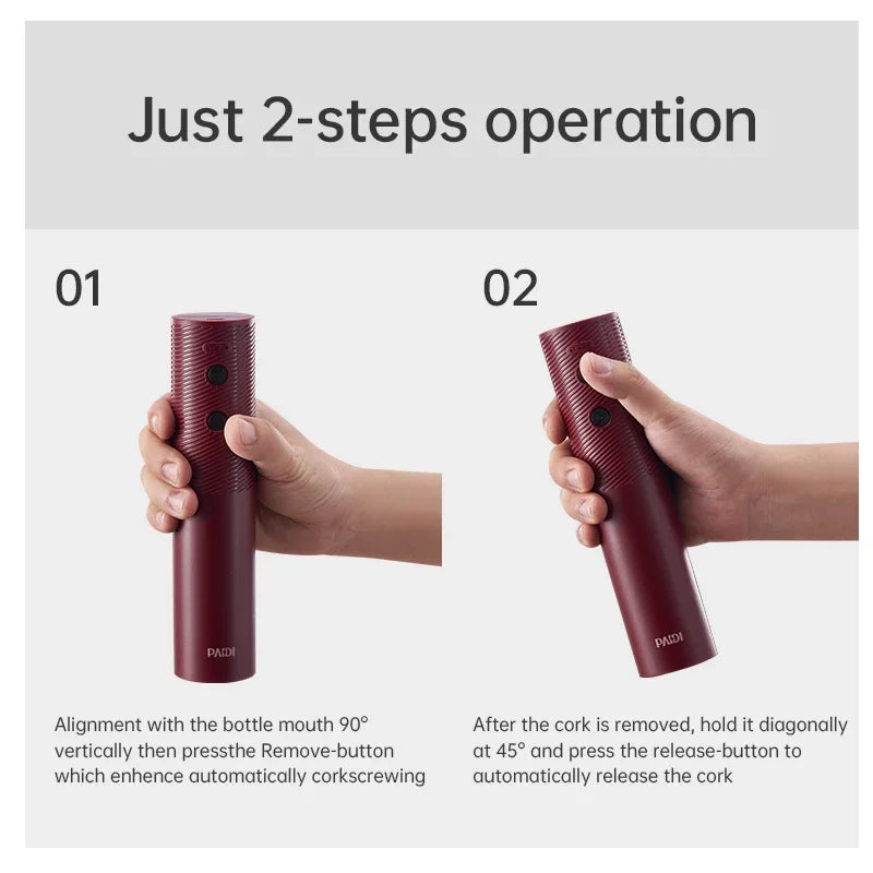 USB Rechargeable Electric Wine Opener – Automatic Corkscrew Bottle Opener | Cartly Kitchen