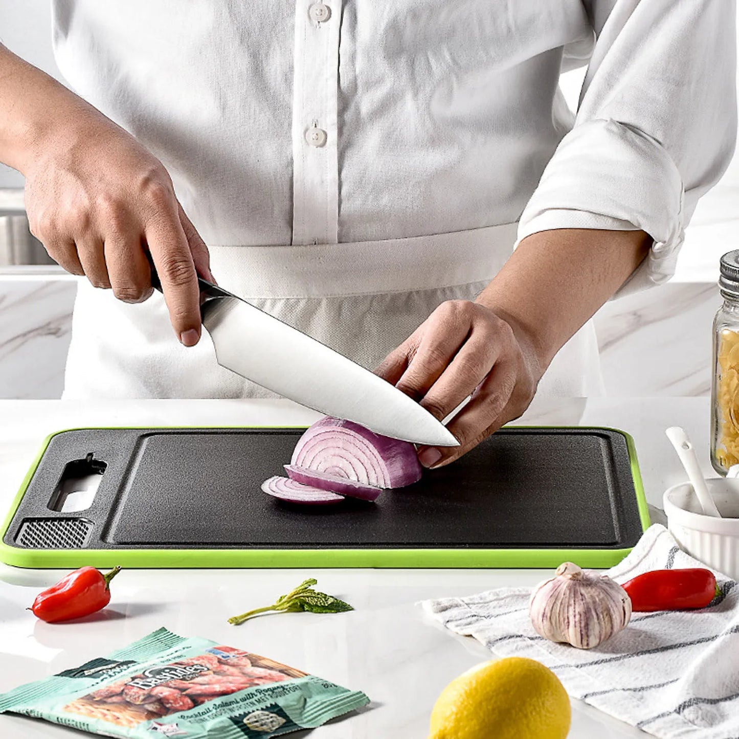 4-in-1 Defrosting & Double-Sided Cutting Board – Efficient Melt & Chopping Tray | Cartly Kitchen