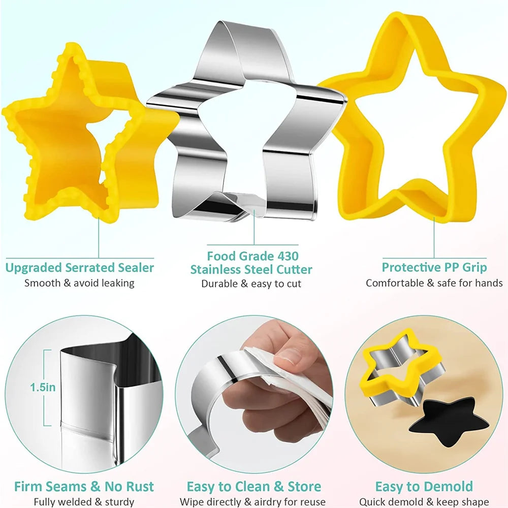 1PCS Geometric Sandwich Cutter & Sealer Set – Food-Grade PP Sandwich Mold for Kids | Cartly Kitchen