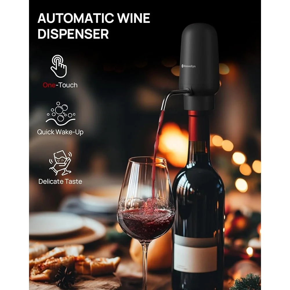 Rechargeable Electric Wine Opener Set – Automatic Aerator, Foil Cutter & Vacuum Stoppers | Cartly Kitchen