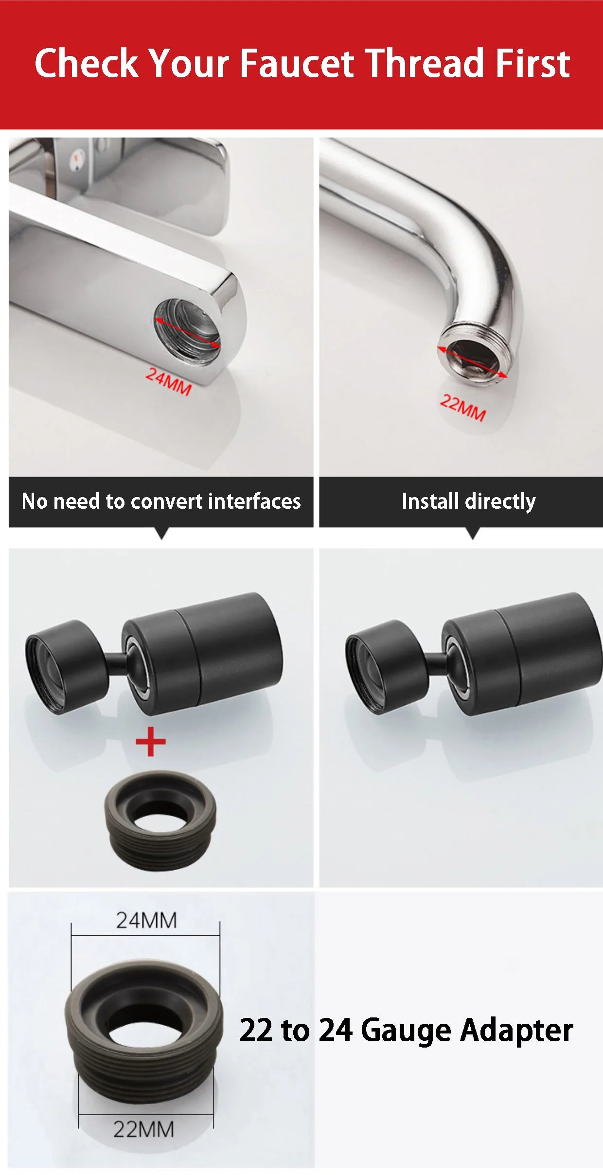360° Universal Kitchen Faucet Aerator – Anti-Splash Rotatable Tap Nozzle | Cartly Kitchen
