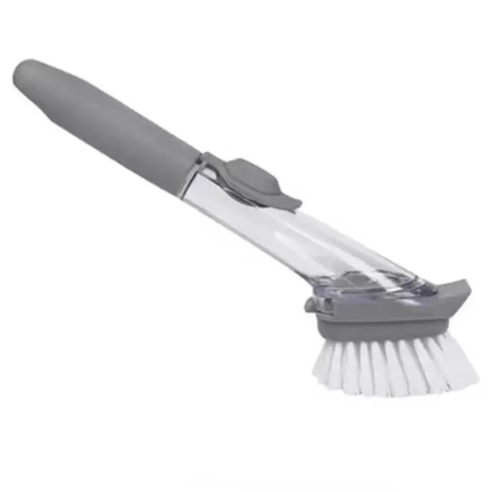 2-in-1 Refillable Kitchen Brush with Soap Dispenser – Long Handle Non-Scratch Scrubber | Cartly Kitchen