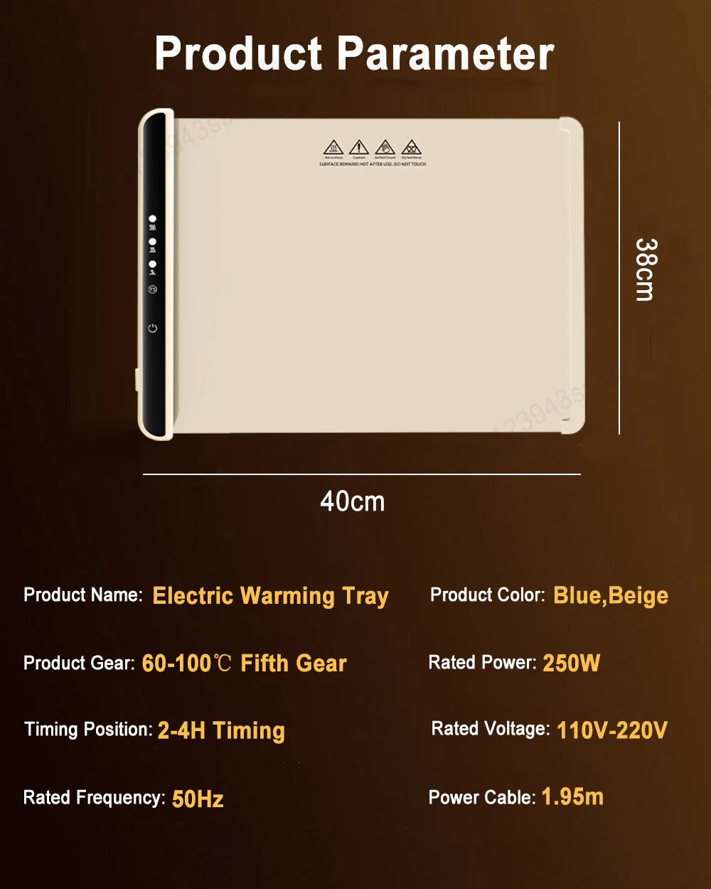 Electric Warming Tray Food Warmer Plate – Foldable Portable Smart Fast Heating Mat with 3 Temperature Settings | Cartly Kitchen