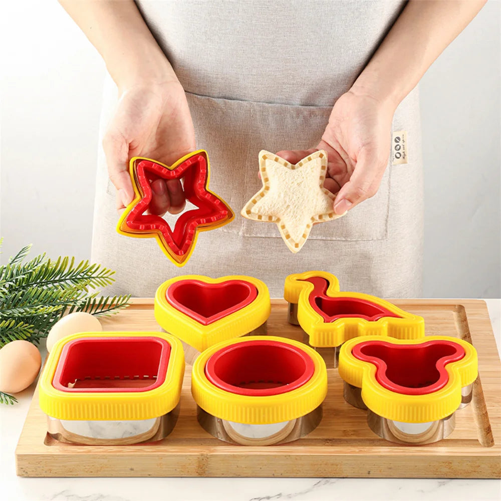 1PCS Geometric Sandwich Cutter & Sealer Set – Food-Grade PP Sandwich Mold for Kids | Cartly Kitchen