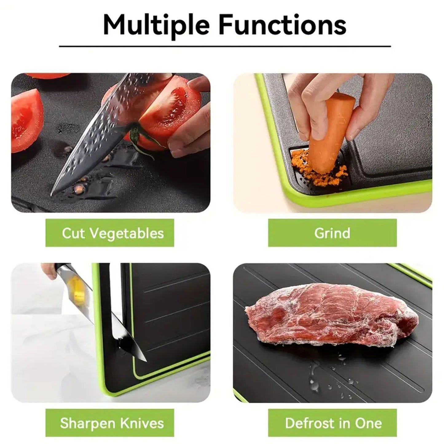 4-in-1 Defrosting & Double-Sided Cutting Board – Efficient Melt & Chopping Tray | Cartly Kitchen