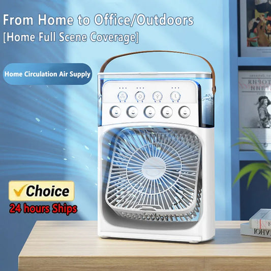 3-in-1 Portable Air Cooler Fan with LED Night Light & Humidifier | Cartly Kitchen